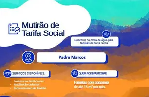 Padre Marcos recebe mutirão da Tarifa Social com desconto de 50% na conta de água (Foto: Reprodução)