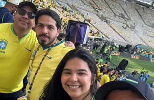 Piauienses Igor Tajra, Vinicius Cardoso, Veronica e Victor em dia de jogo da seleção (Foto: Instagram)