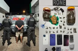 PM prende mulher e apreende arma de fogo e entorpecentes durante ação em Teresina (Foto: Reprodução)