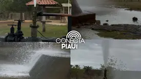 Poço Violeto jorra água mineral há mais de 50 anos no Sul do Piauí (Foto: Conecta Piauí)