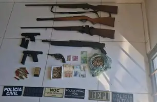 Polícia apreende arsenal e conduz dois suspeitos no Sul do Piauí (Foto: Reprodução)