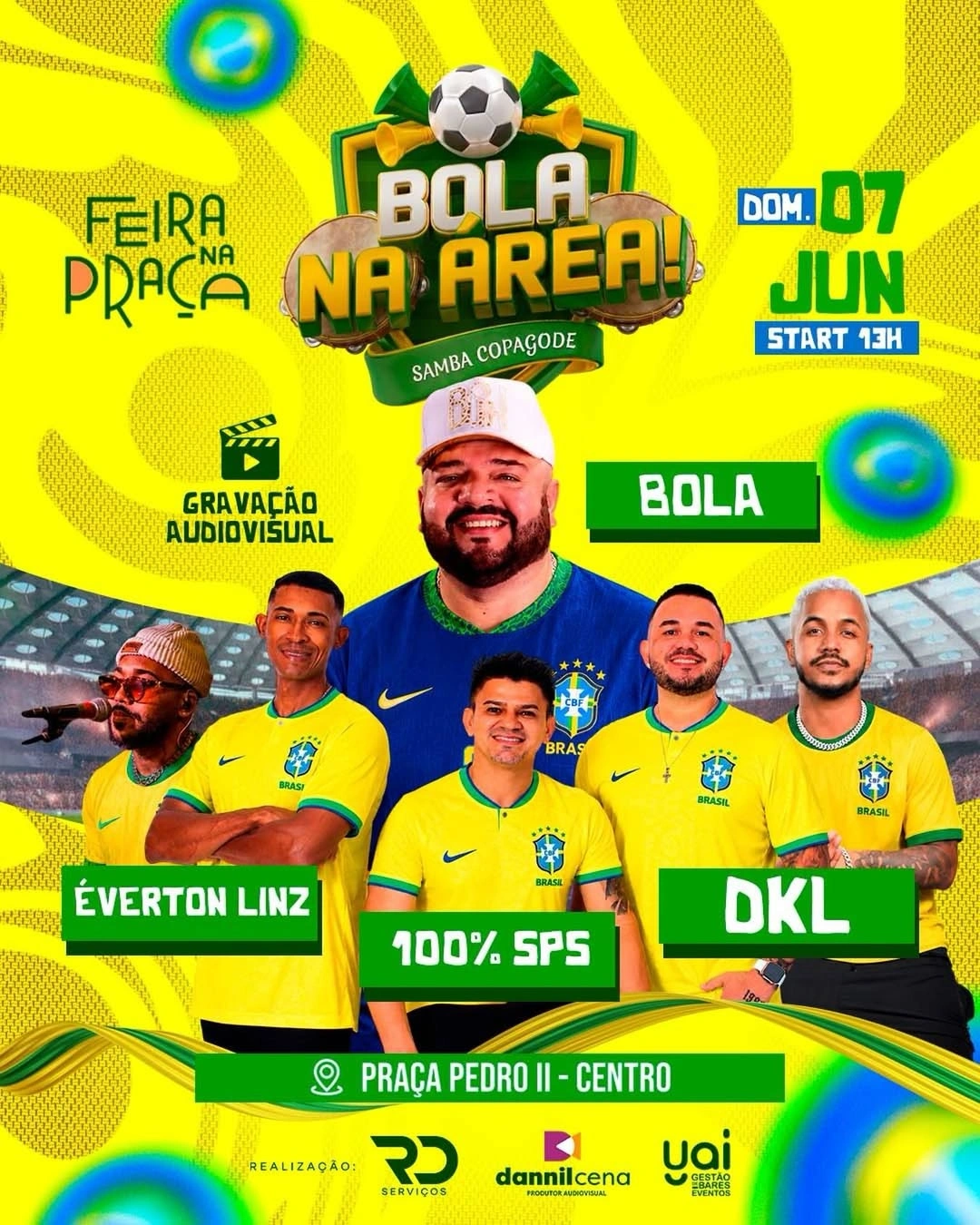 Praça Pedro II recebe evento gratuito com samba e gravação audiovisual