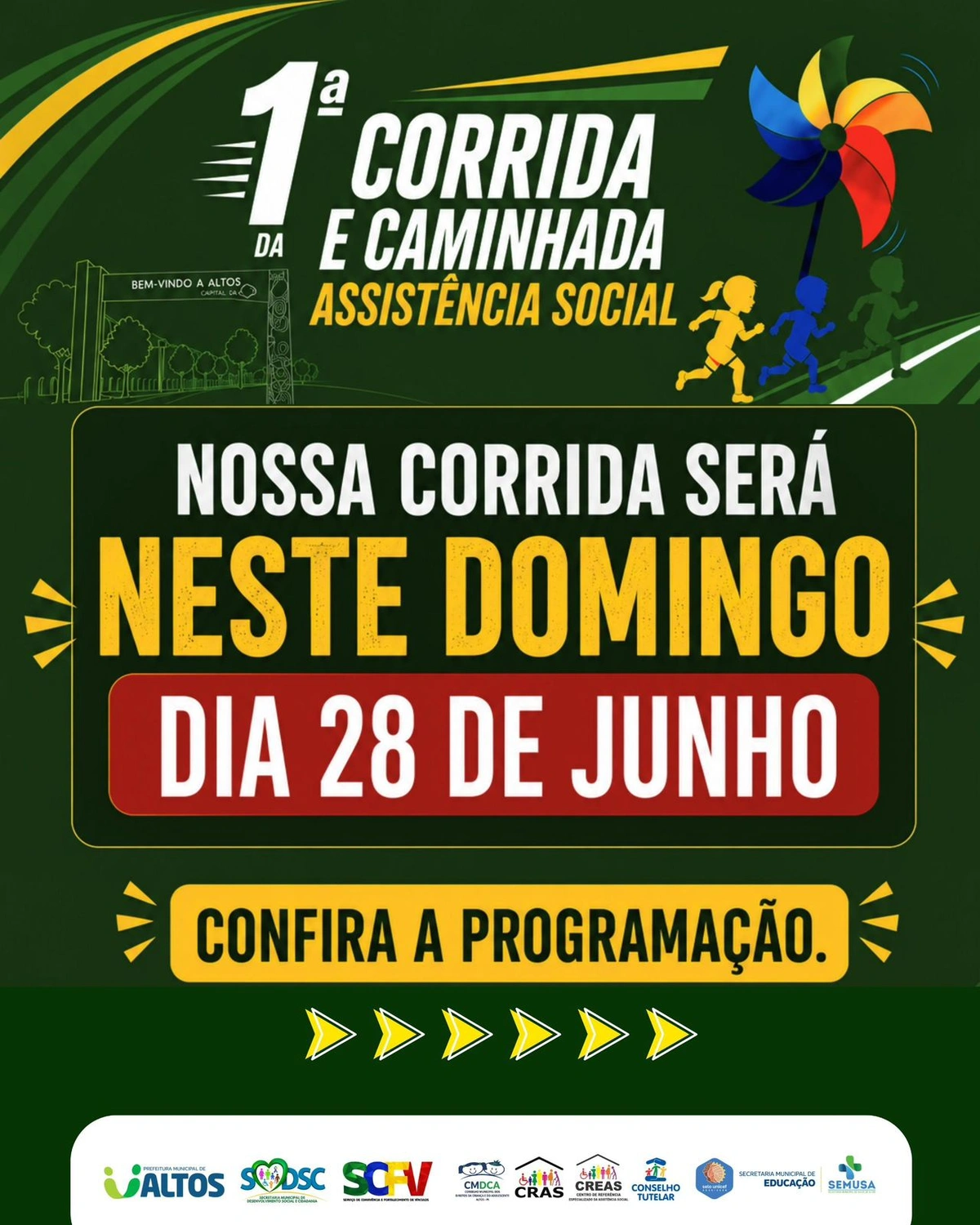 Prefeitura de Altos realiza neste domingo Corrida Contra o Trabalho Infantil