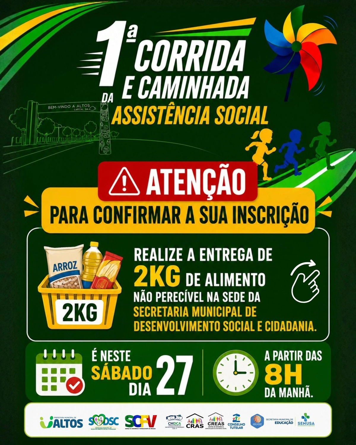 Prefeitura de Altos realiza neste domingo Corrida Contra o Trabalho Infantil