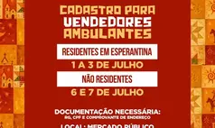 Prefeitura de Esperantina abre cadastro para vendedores do São João da Esperança