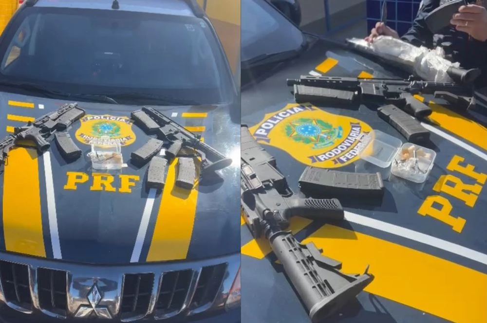 PRF apreende três fuzis e prende suspeito durante fiscalização na BR-316 em Picos
