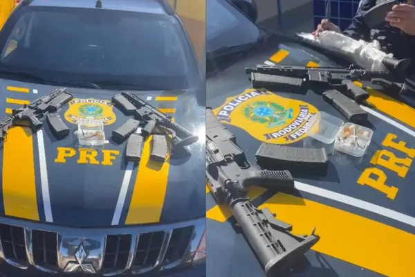 PRF apreende três fuzis e prende suspeito durante fiscalização na BR-316 em Picos