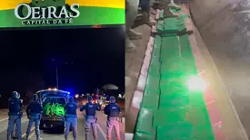 PRF intercepta carreta com 450 kg de cocaína escondidos em carga de milho no Piauí (Foto: Reprodução)