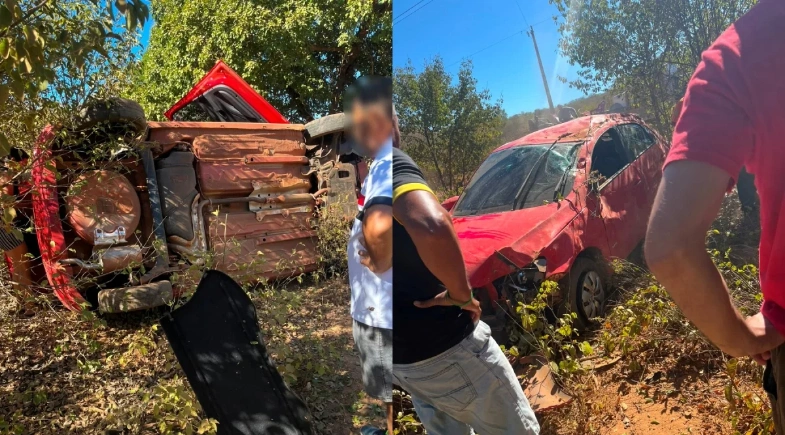 Quatro pessoas ficam feridas após capotamento na zona rural de Itainópolis