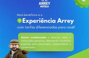 Rede Arrey Hotels oferece tarifas especiais para parceiros e conveniados (Foto: Reprodução)