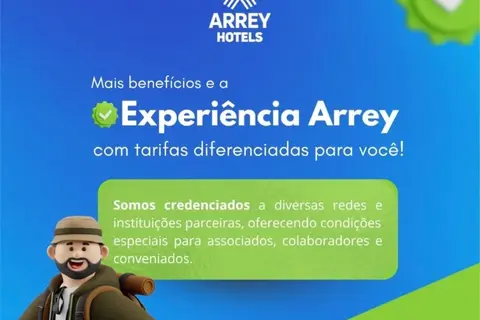 Rede Arrey Hotels oferece tarifas especiais para parceiros e conveniados