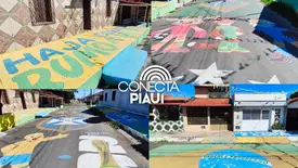 Rua em Parnaíba ganha decoração especial para estreia do Brasil na Copa (Foto: Conecta Piauí / Luzia Paulo)