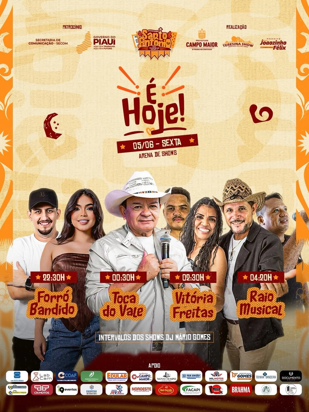 Santo Antônio de Campo Maior anima a sexta-feira com grandes atrações