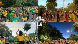 São João e Copa do Mundo embalam aulão de dança na Ponte Estaiada (Foto: Conecta Piauí)