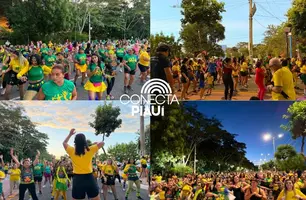 São João e Copa do Mundo embalam aulão de dança na Ponte Estaiada (Foto: Conecta Piauí)