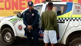 Suspeito de ameaçar criança de 8 anos com facão e agredir mãe é preso em São Pedro do Piauí (Foto: Reprodução)