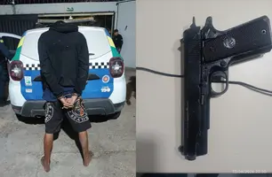 Suspeito de tentativa de assalto é detido com ajuda de moradores em Teresina (Foto: Divulgação/PMPI)