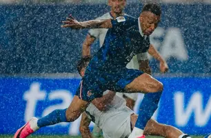 Tempestade interrompe partida entre França e Iraque na Copa do Mundo (Foto: Reprodução/Redes Sociais)