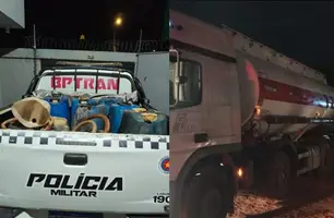 Trio é preso suspeito de furtar combustível de caminhões-tanque em Teresina (Foto: BPTran)