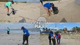 Voluntários fazem limpeza da Praia Pedra do Sal em alusão ao mês do Meio Ambiente (Foto: Reprodução)