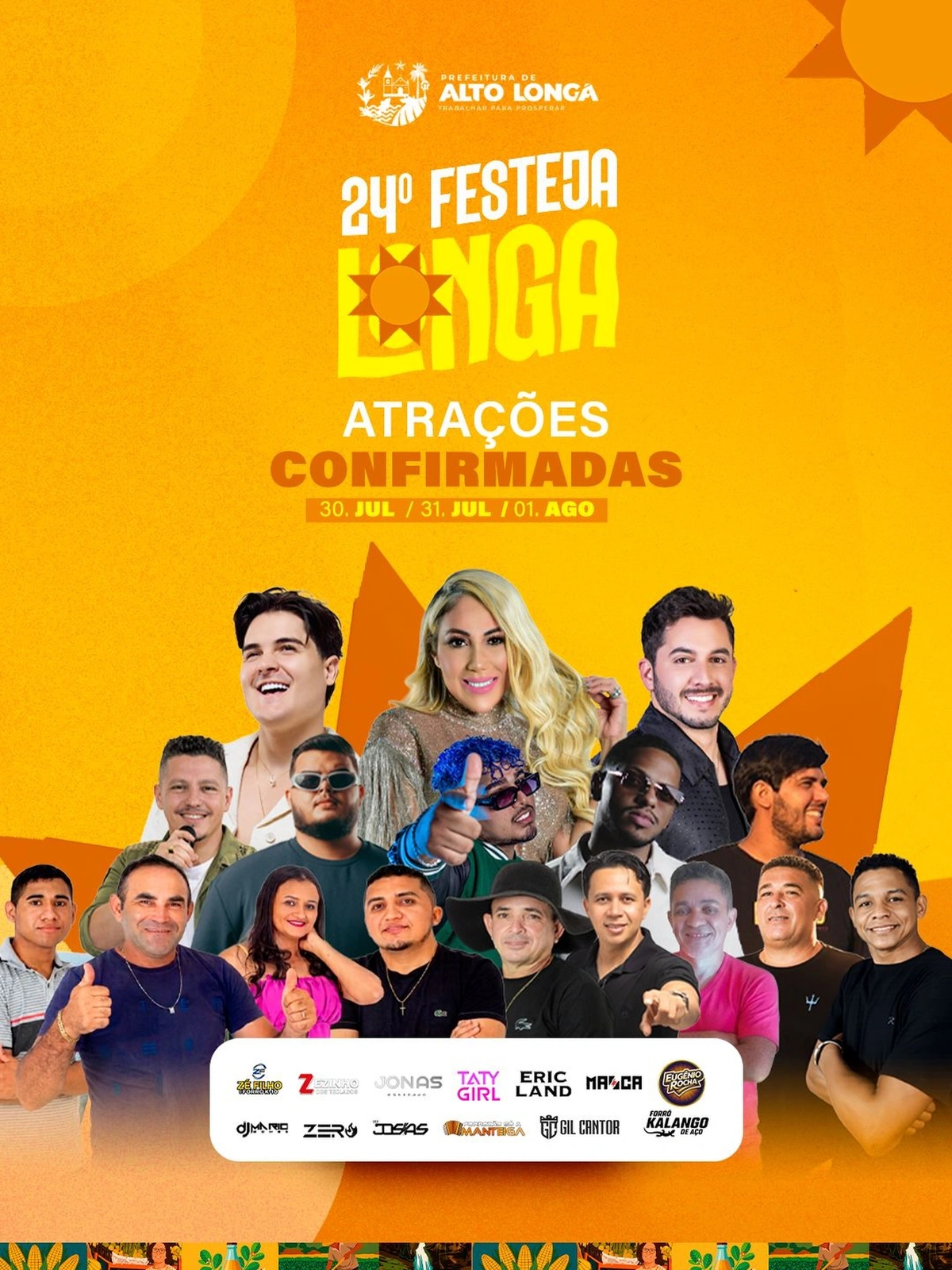 24º Festeja Longa reúne grandes atrações de 30 de julho a 1º de agosto