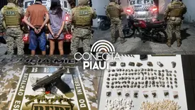 BEPI apreende arma, drogas e dinheiro com dois adolescentes durante ação em Altos (Foto: Reprodução)