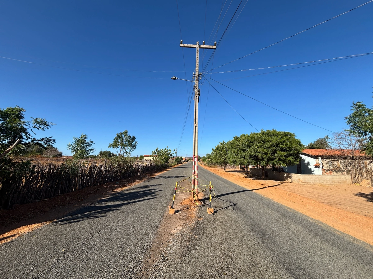 Comunidade cobra retirada de postes no meio da PI-217 em Colônia do Piauí