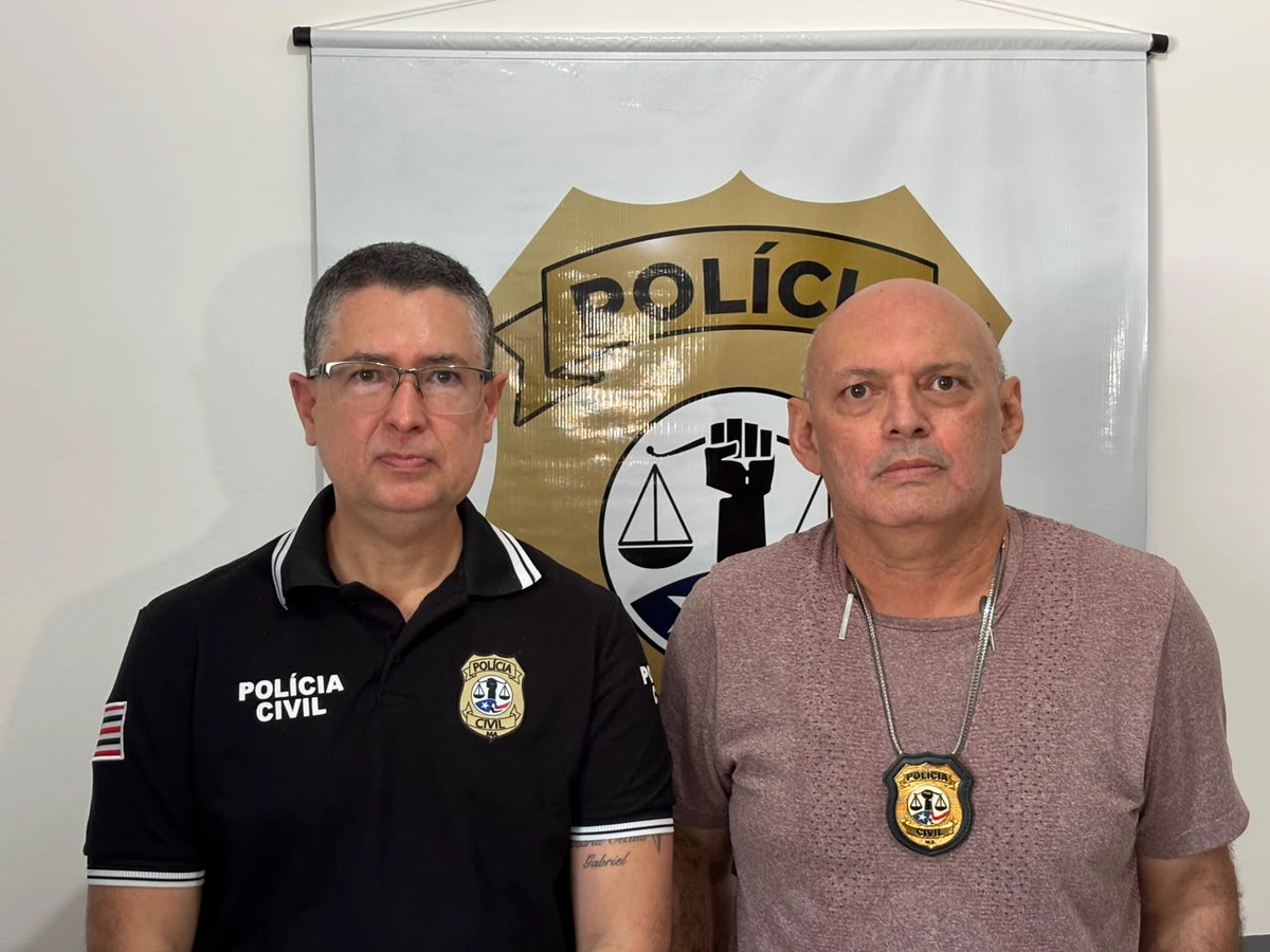 Delegado de Timon, Cláudio Mendes e chefe de investigação da delegacia da mulher, Joelio de Carvalho Costa