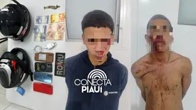 Dupla é presa após roubo a moto-uber e tentativa de assalto em Timon (Foto: Reprodução)