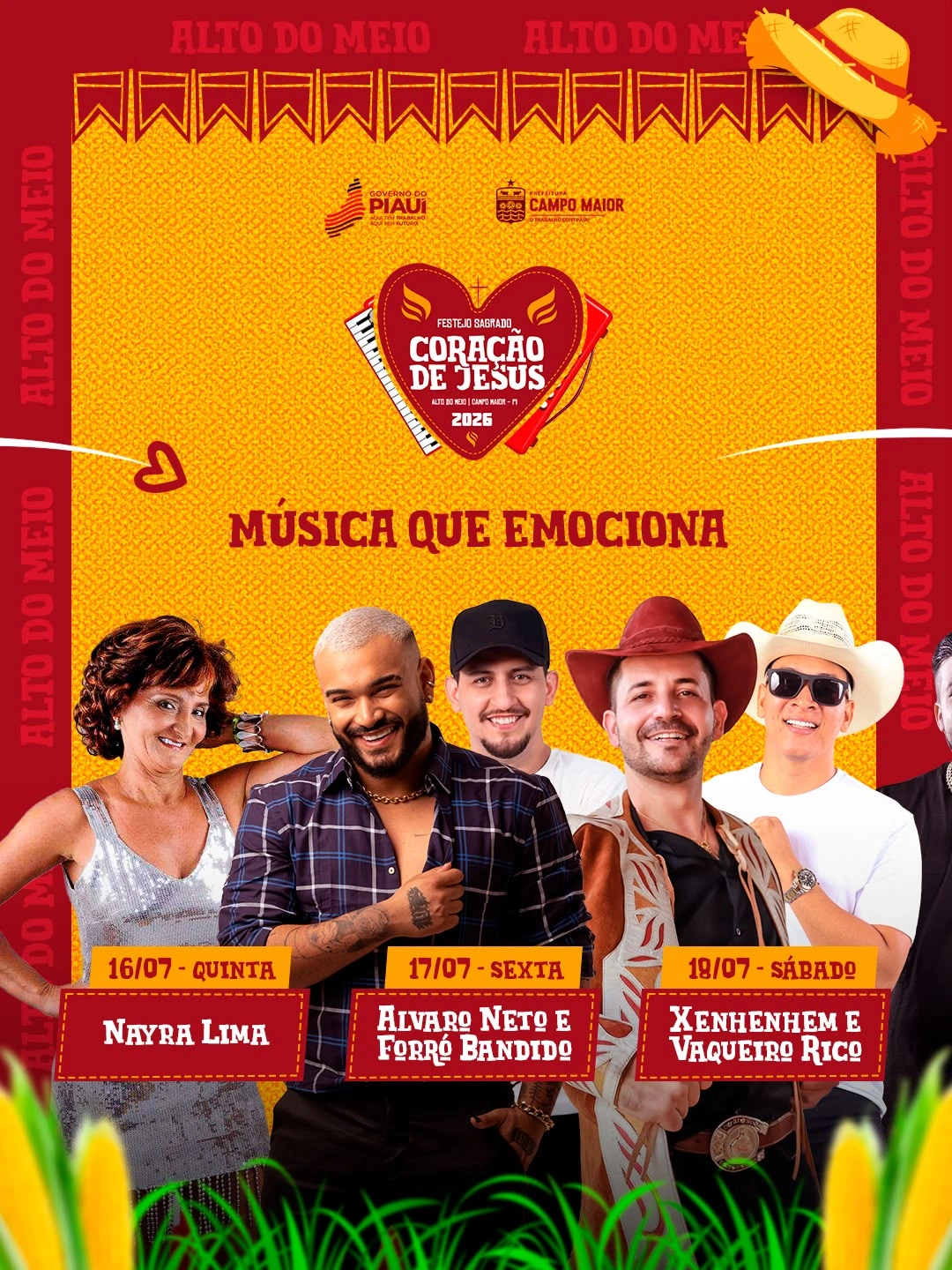 Festejo do Sagrado Coração de Jesus divulga programação de shows em Campo Maior