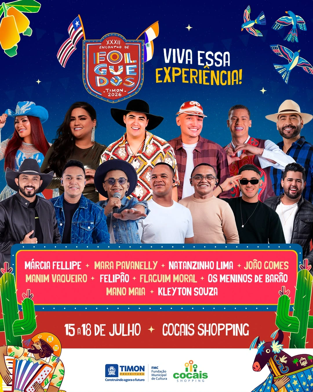 Folguedos de Timon terá quatro dias de cultura e grandes shows nacionais