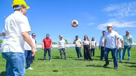 Governador realiza visita técnica às obras do Estádio Militão, em Anísio de Abreu (Foto: Divulgação)