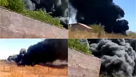 Grande incêndio atinge empresa de reciclagem e espalha fumaça por Picos (Foto: Reprodução)