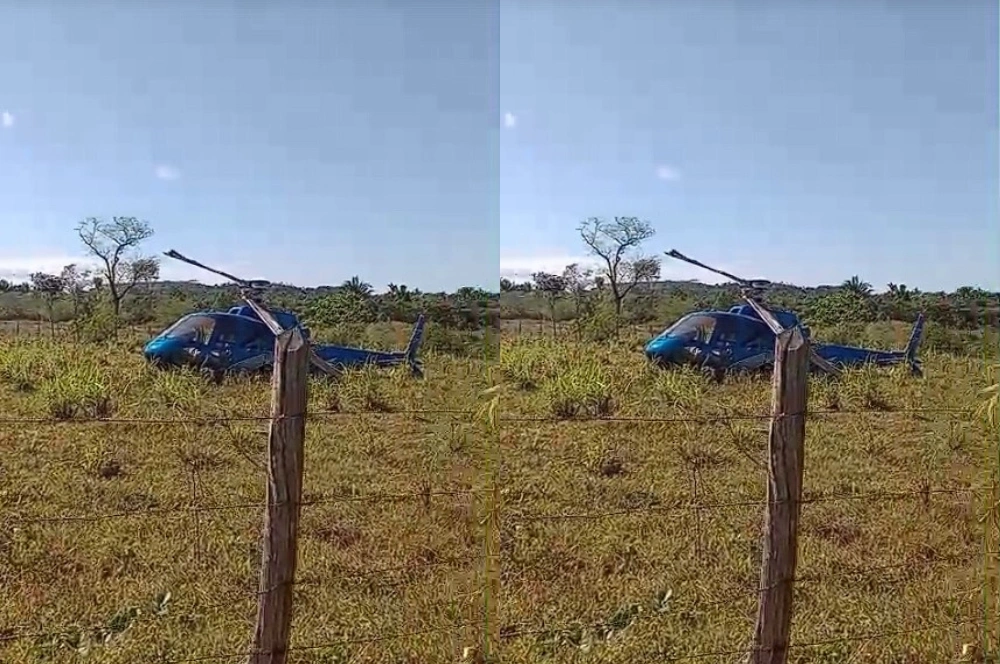 Helicóptero cai em quintal de residência na zona rural de José de Freitas