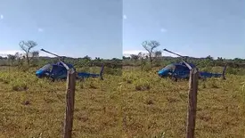 Helicóptero cai em quintal de residência na zona rural de José de Freitas (Foto: Reprodução)