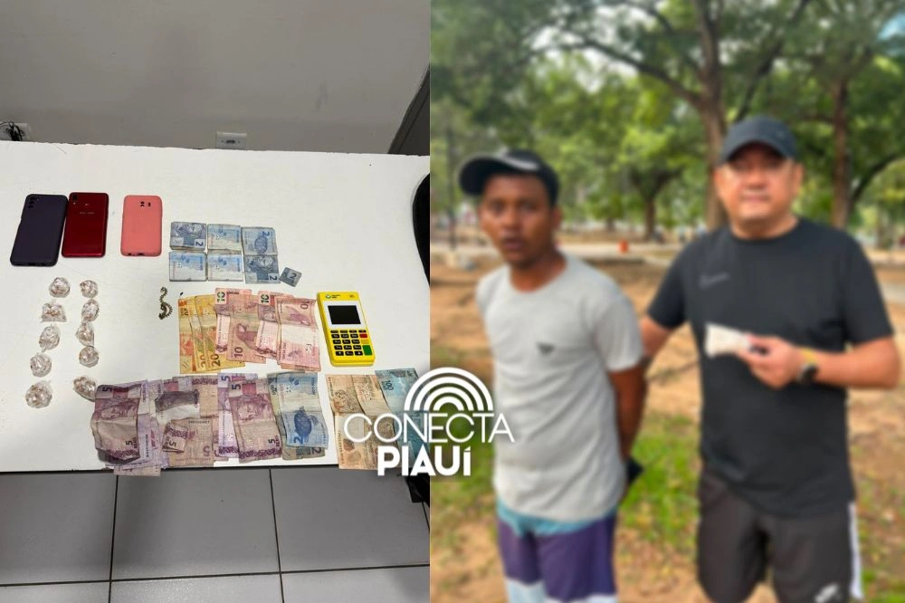 Homem é preso por suspeita de tráfico na Praça da Bandeira, em Teresina