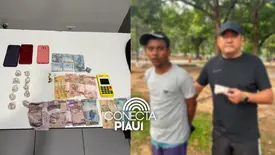 Homem é preso por suspeita de tráfico na Praça da Bandeira, em Teresina (Foto: Reprodução)