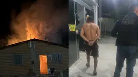 Homem é preso suspeito de incendiar casa da companheira no interior do Piauí (Foto: Reprodução)