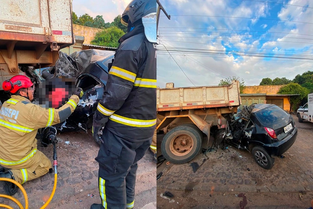 Homem morre após carro atingir caminhão estacionado na zona Sul de Teresina