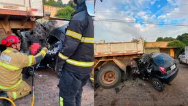 Homem morre após carro atingir caminhão estacionado na zona Sul de Teresina (Foto: Reprodução)