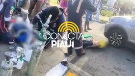 Homem morre em grave colisão entre carro e motocicleta na BR-343, em Parnaíba (Foto: Reprodução)
