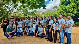 Hugo Napoleão realiza ação ambiental com jovens do NUCA no Rio Berlenga (Foto: Reprodução)