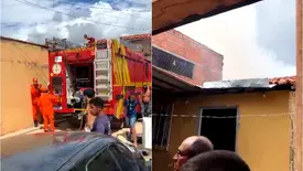 Incêndio atinge residência após explosão no bairro São Joaquim, em Teresina (Foto: @eliaquimdepaula)