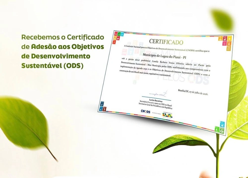 Lagoa do Piauí recebe certificado por adesão aos Objetivos Sustentáveis