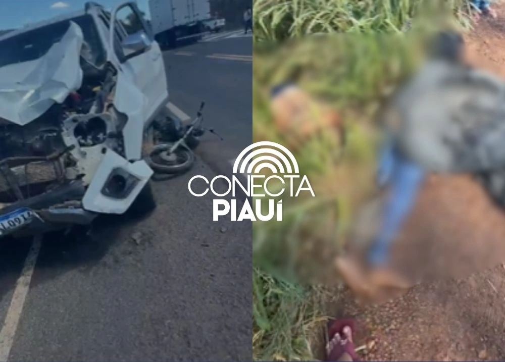 Mãe e filho morrem em grave acidente entre moto e caminhonete na BR-343