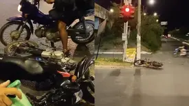 Moto roubada é abandonada após colisão na zona Sul de Teresina (Foto: Reprodução)