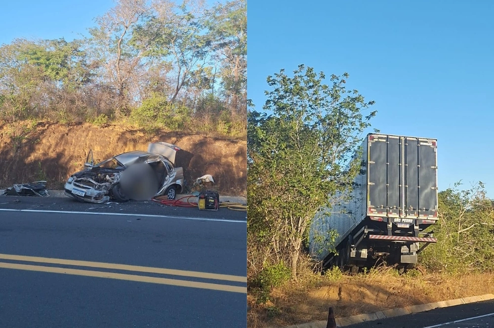 Motorista morto durante acidente na BR-343, em Amarante, colidiu contra caminhão
