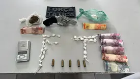 Polícia prende casal com arma e drogas durante ação na zona sudeste de Teresina (Foto: Reprodução)