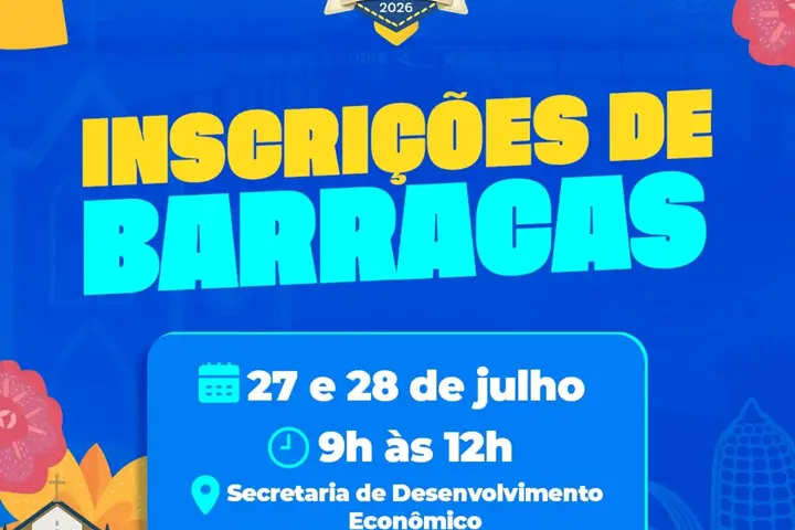 Prefeitura abre inscrições para barracas dos Festejos de Água Branca 2026