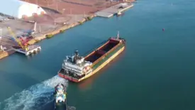 Primeira exportação de minério marca início das operações do Porto Piauí (Foto: Reprodução)